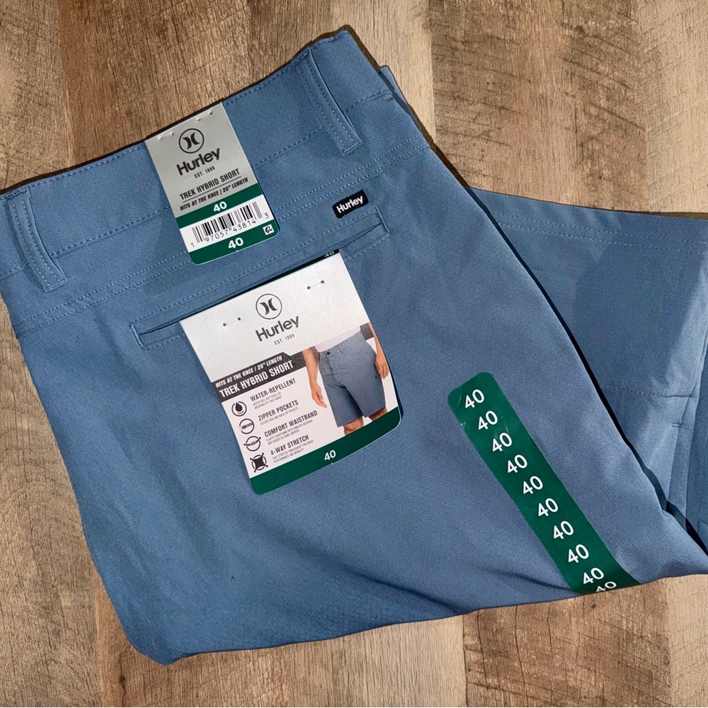 Hurley Men's Teal Flat Front Shorts